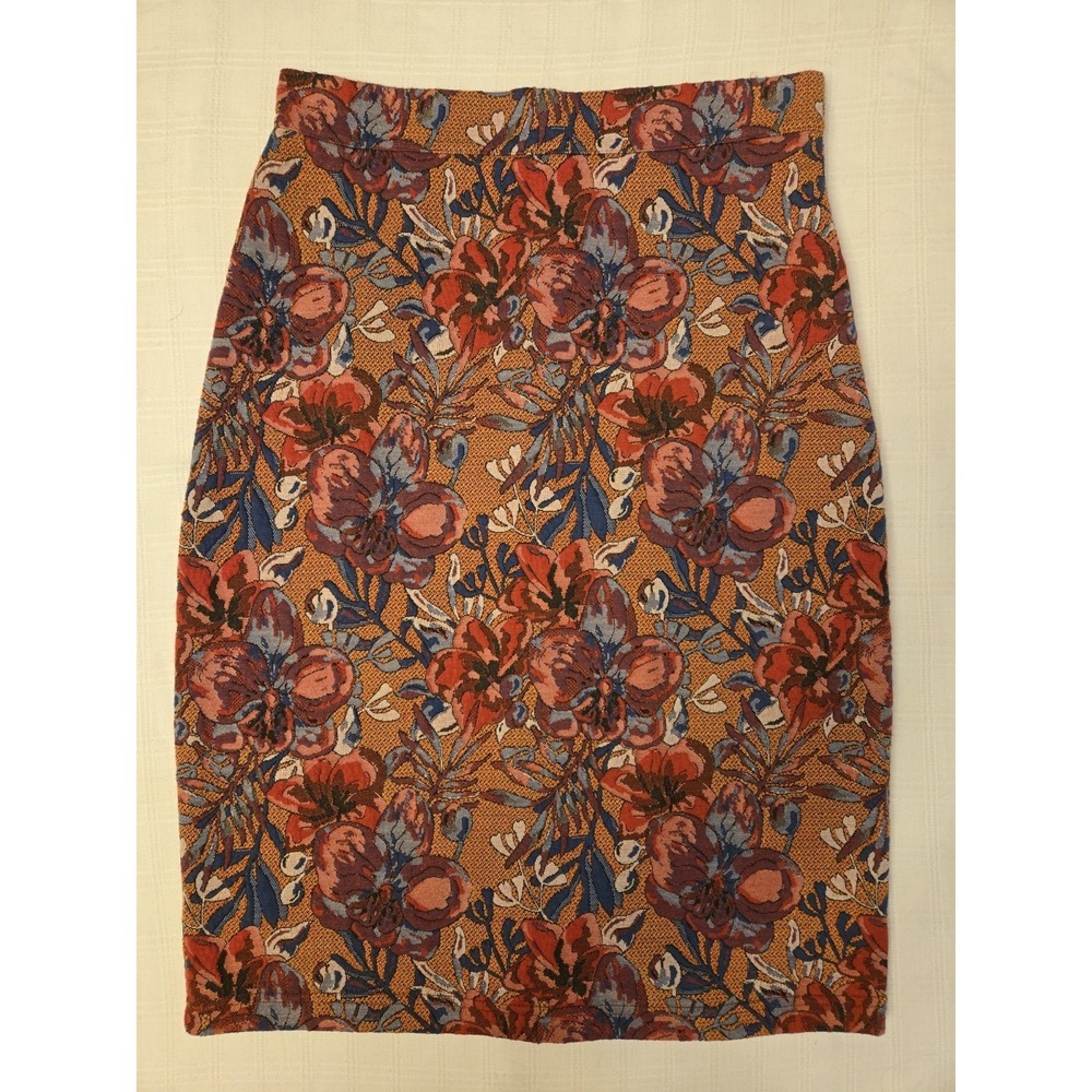 MAEVE ANTHROPOLOGIE Floral Golden Bliss Pencil Skirt Womens Size Small Career